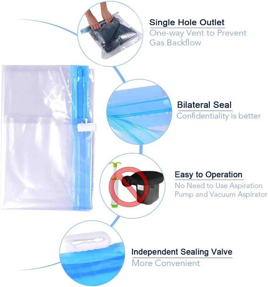 sacs sous vide pratiques, sacs de compression de voyage enroulables pour vêtements, bagages, gain de place, valises d'emballage