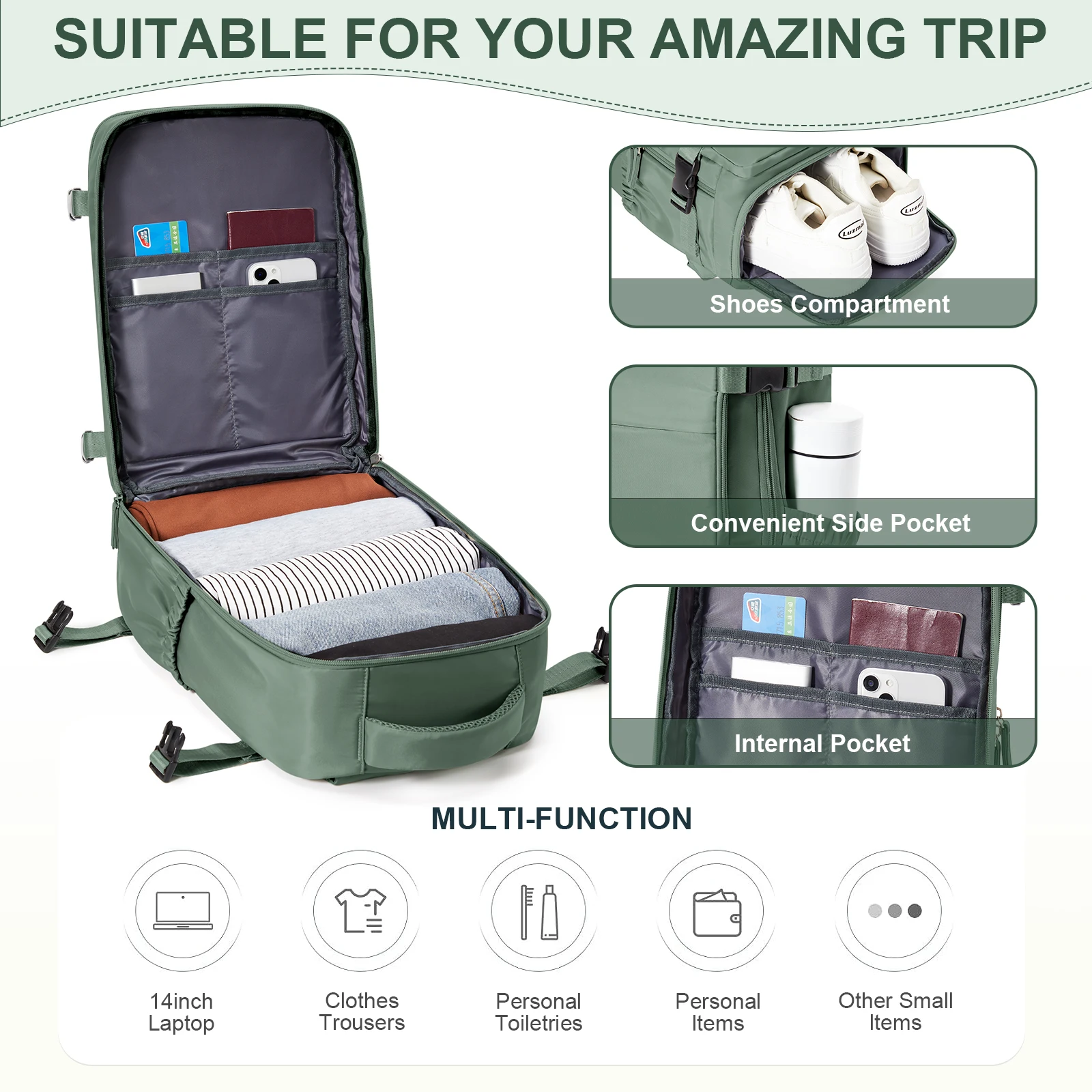 ryanair sac à dos de voyage pour hommes et femmes, bagage à main, loisirs, ordinateur portable, cabine, 40x20x25, 138