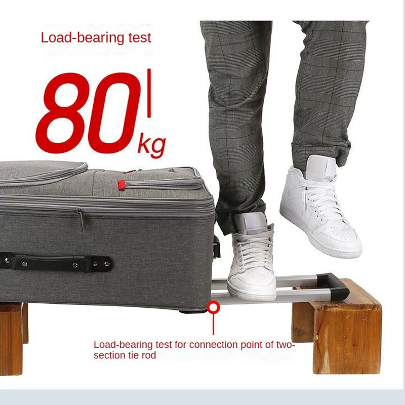 valise de grande capacité de 20 à 28 pouces, boîte de mot de passe en tissu oxford imperméable, valise de voyage à expansion de roue universelle amovible