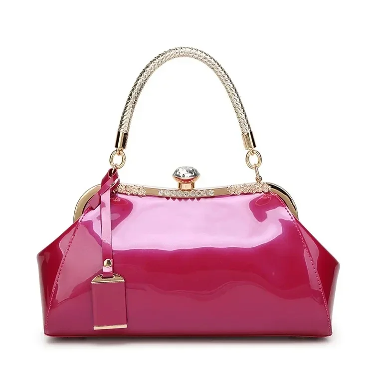 sacs à main lisses pour femmes, sac à main de luxe en faux cuir, rose beige, bleu noir, boston, vin rose rouge, 2025