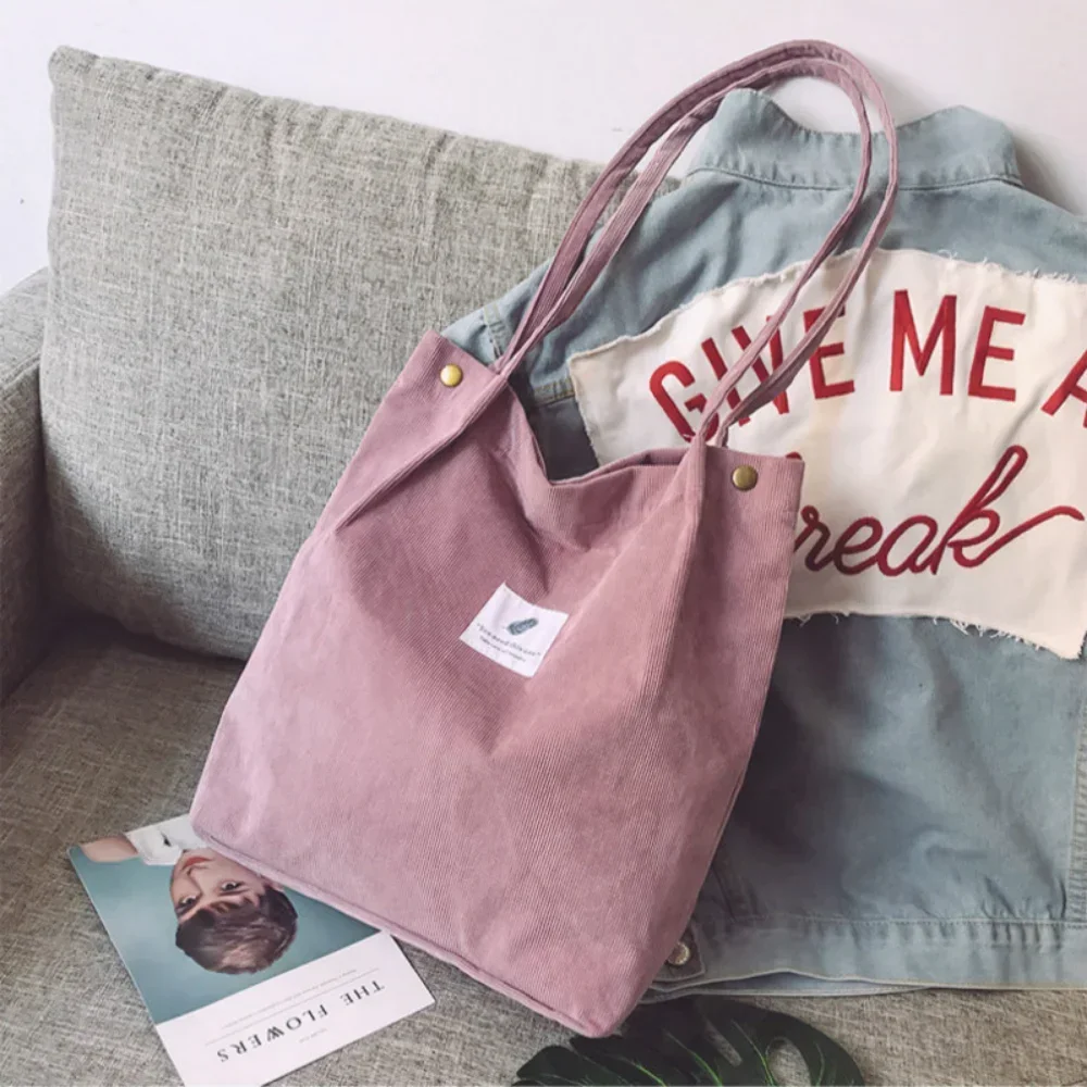 sacs pour femmes 2021 sac à bandoulière en velours côtelé sacs à provisions réutilisables fourre tout décontracté femme sac à main pour un certain nombre de livraison directe
