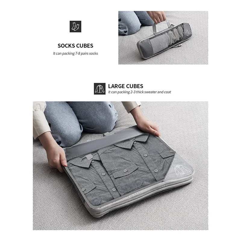 ensemble de cubes d'emballage légers, organisateurs de bagages portables, idéaux pour l'organisation des valises, b84b
