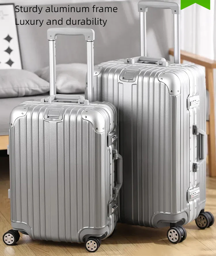 valise de 29 pouces avec cadre en aluminium épais, bagage de voyage, valise de 20/24 pouces, cabine de voyage, boîtier de chariot avec mot de passe en métal