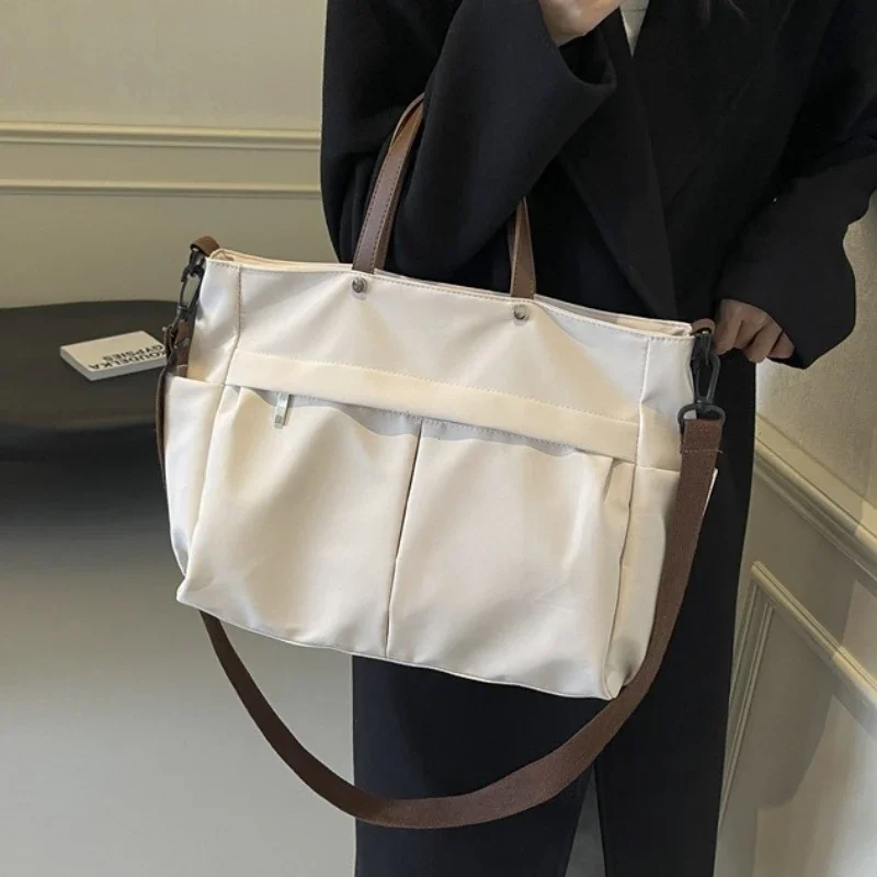 Sac à main élégant en Nylon, poches multiples, grande capacité, fourre-tout pour femmes, sac à bandoulière léger et décontracté, Shopping quotidien