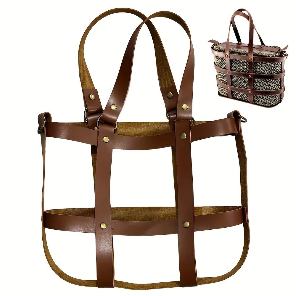 Kit de fabrication de sacs à main DIY, sac tissé de grande capacité avec matériel doré, idéal pour l'été, accessoires artisanaux, sac de Style rétro