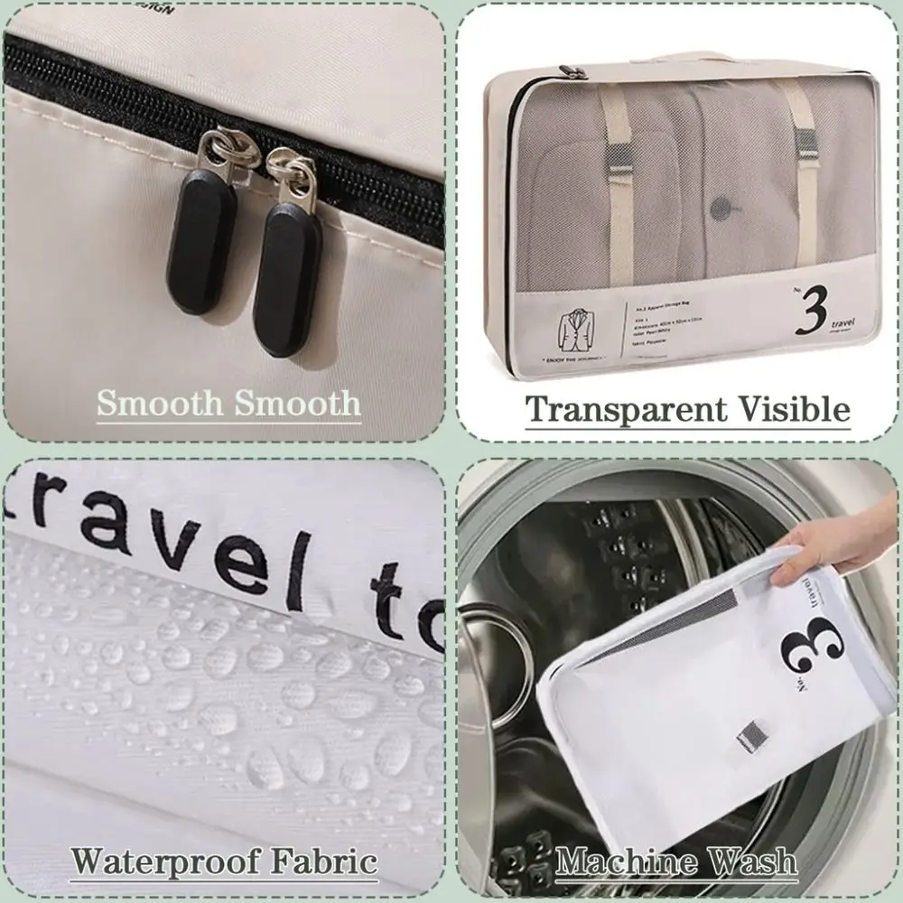 sac d'emballage de voyage étanche à compression, ensemble 7 en 1, valise peu encombrante, organisateur de vêtements, durable et épais