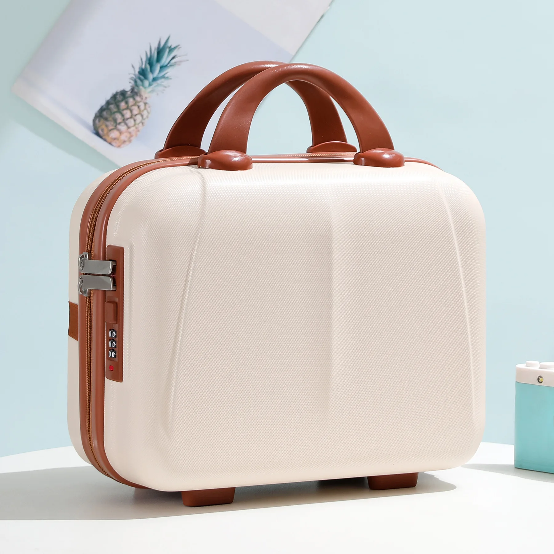 valise à main portable avec verrouillage par mot de passe, sac de rangement de maquillage, valise d'embarquement, valise d'évaluation de voyage, boîte à cosmétiques, cadeau de festival