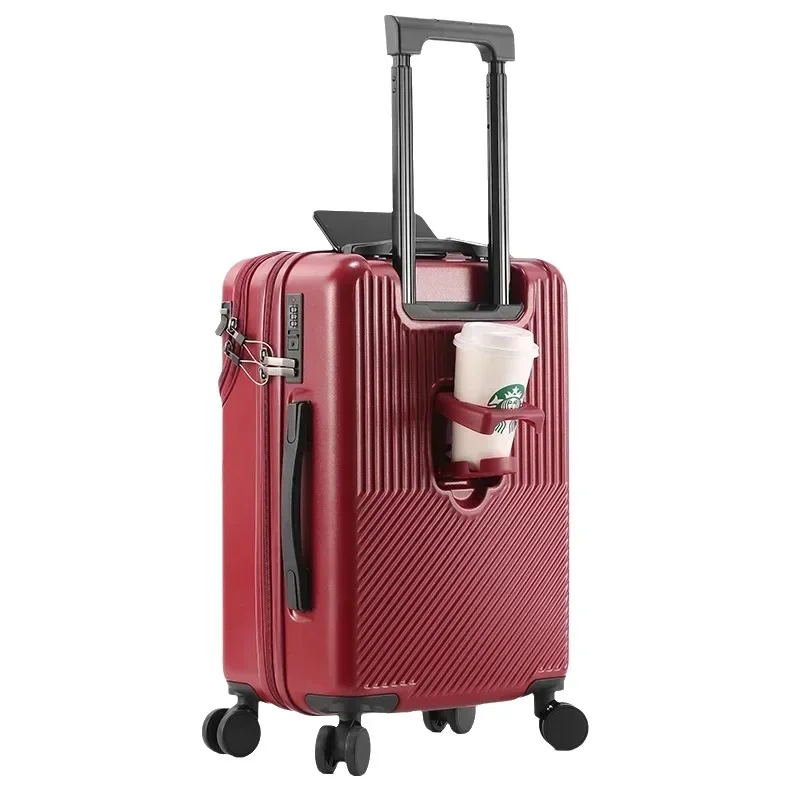 bunnyfly valise bagages valise d'affaires élégante avec porte-gobelet compacte 20 pouces légère bagage à main