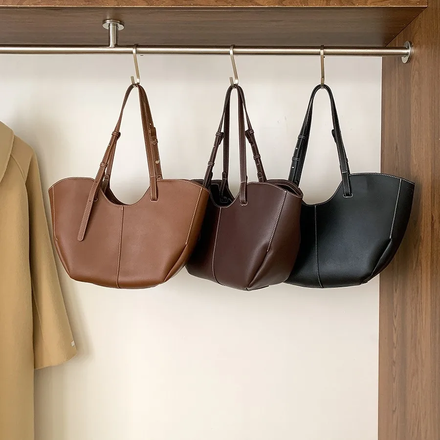 sac à main de grande capacité en cuir pour femme, fourre tout portable, de luxe, à placer sous les bras