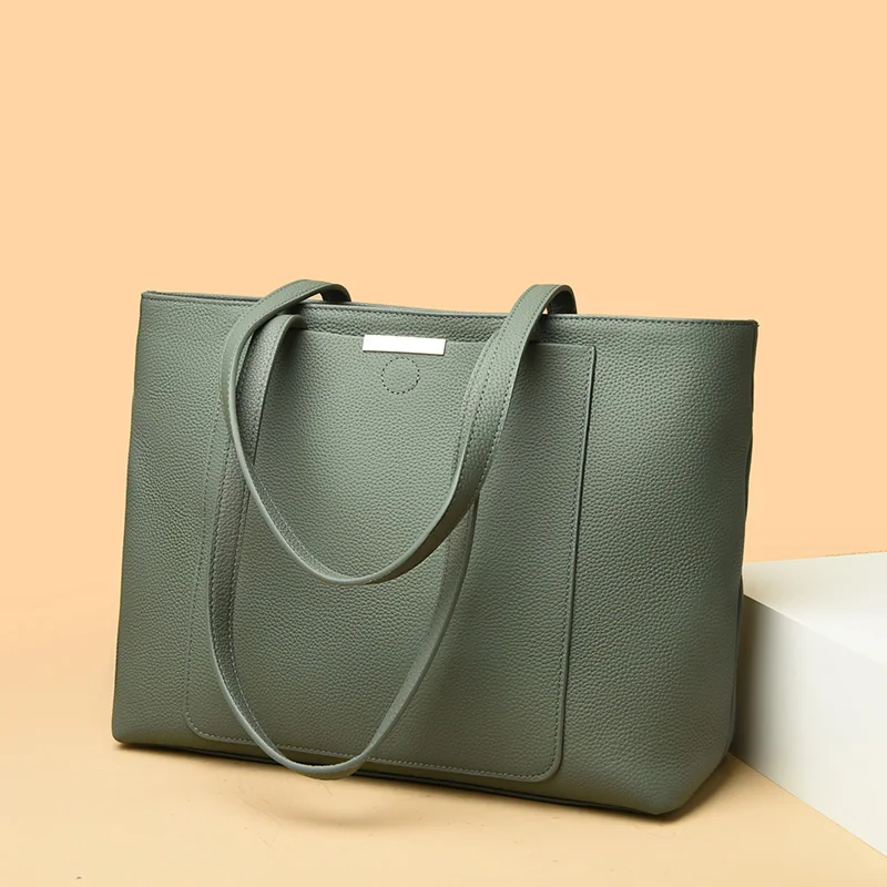 sac à main en cuir véritable de haute qualité pour femmes, fourre tout décontracté de grande capacité, mode cuir de vache, sac à bandoulière sous les bras de grande taille