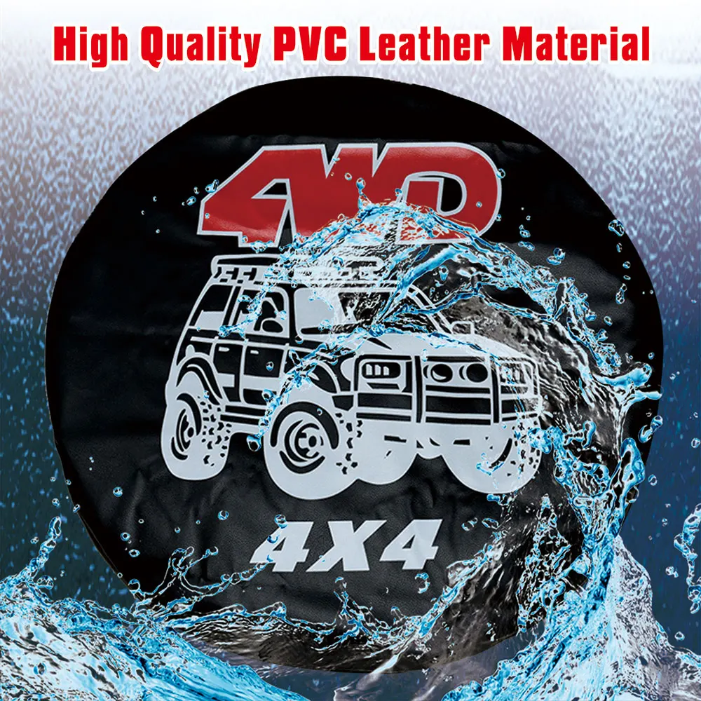 housse de protection pour pneus de secours de voiture, 4x4 roues, protection étanche, sac de rangement pour pneus en cuir pvc, roue anti poussière adaptée au camion rv suv