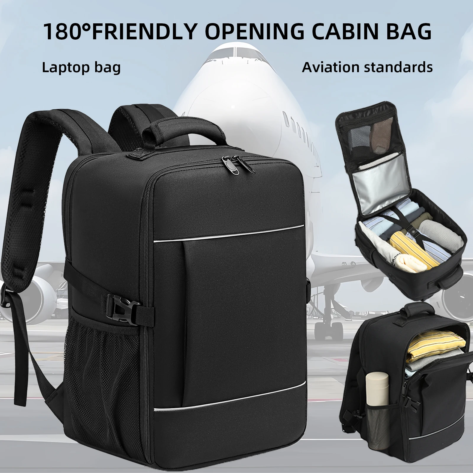 sacs à dos de voyage 40x20x25, sac de cabine ryanair, valise à main unisexe, sac à dos pour ordinateur portable de 15.6 pouces pour l'école, bande réfléchissante de nuit