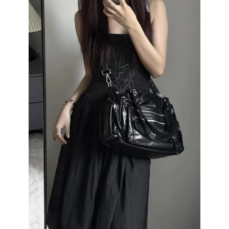 vintage noir sacs à bandoulière sac à main femmes haute rue poche chic y2k sac à main femme harajuku décontracté sacs à bandoulière 2025