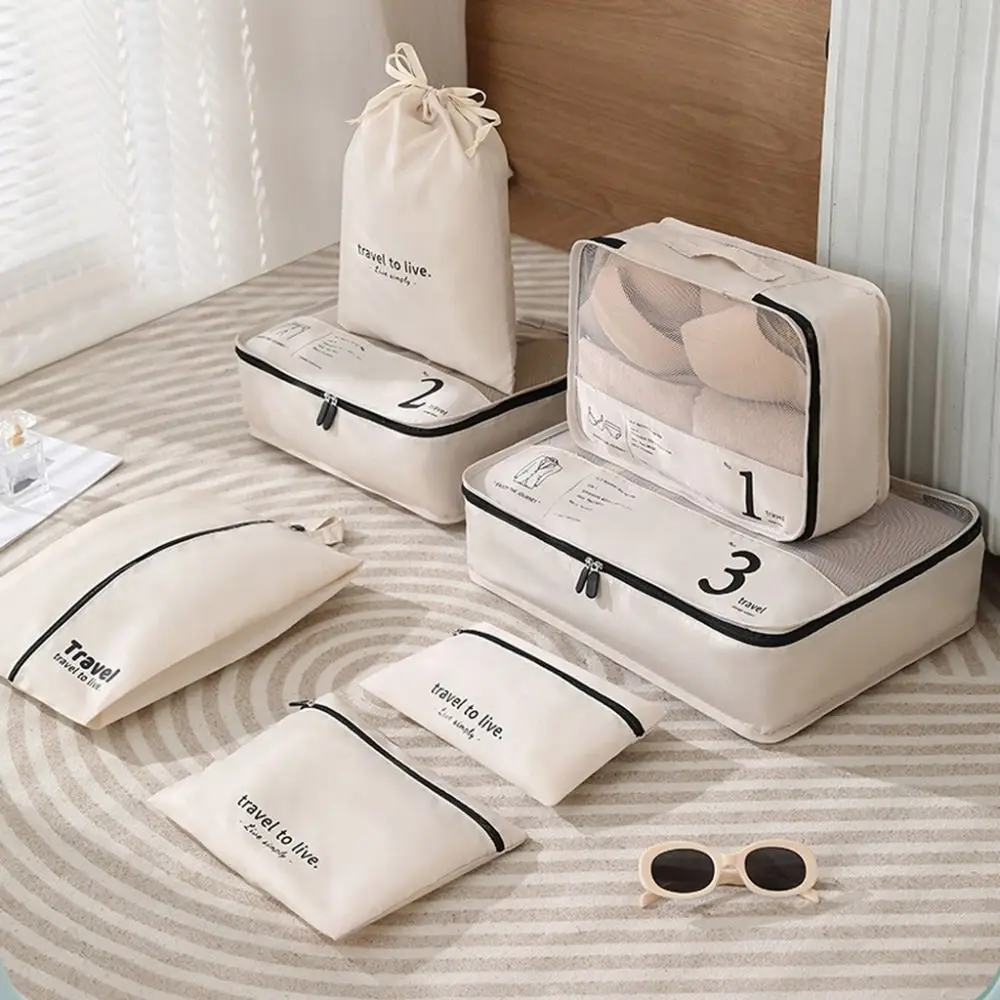 sac d'emballage de voyage étanche à compression, ensemble 7 en 1, valise peu encombrante, organisateur de vêtements, durable et épais