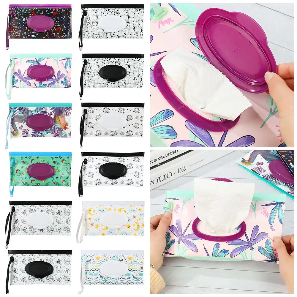Étui de transport utile à la mode, produit portable pour bébé, couvercle rabattable, pochette cosmétique, boîte à mouchoirs, sac de lingettes humides, accessoires de poussette