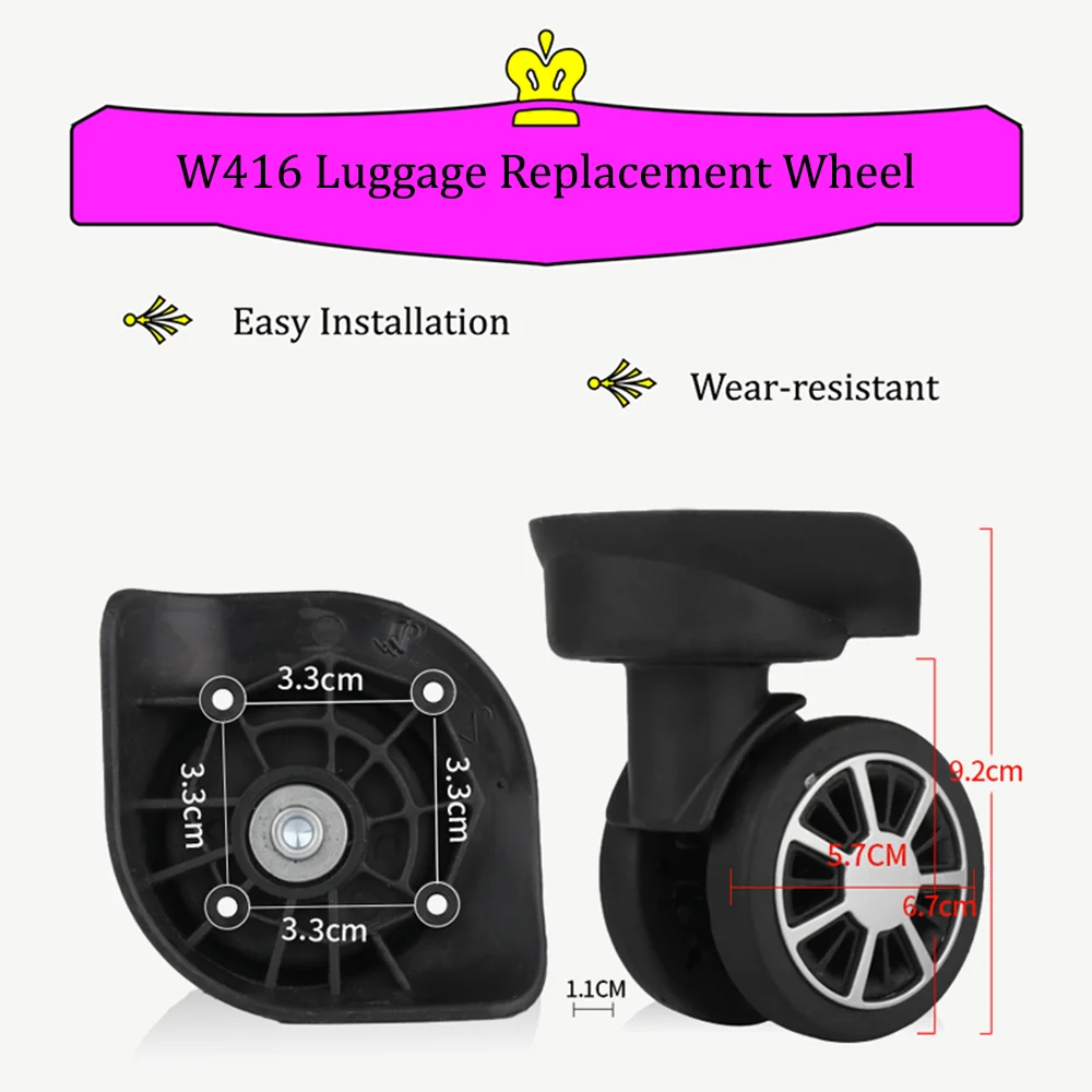 Roues de Valise Universelles Résistantes à 360, Accessoires de Bagages, Qualité Garantie, Sac de Voyage, W416