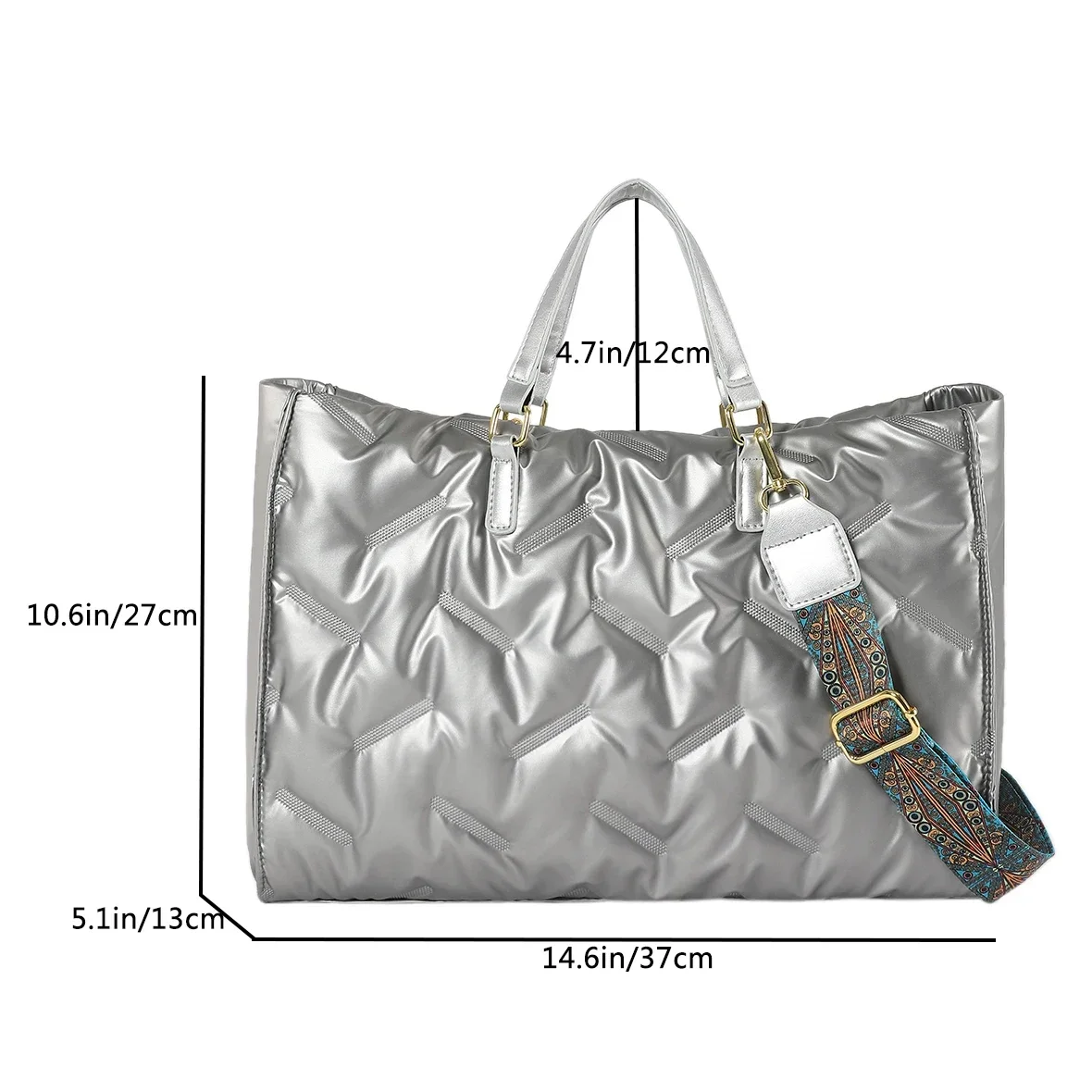 sacs à main matelassés rembourrés pour femmes, grand fourre tout, sac à bandoulière en duvet de coton, nylon, luxe, mode, designer, hiver, initié