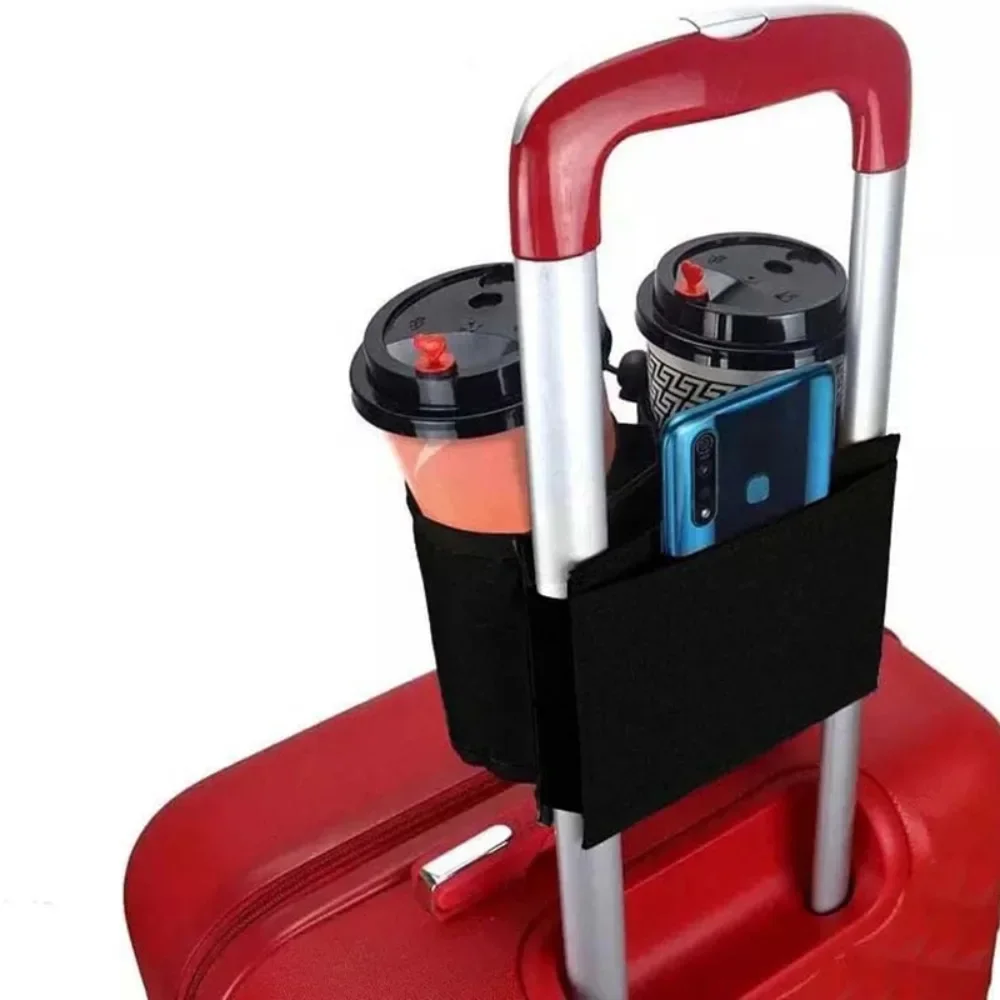 Porte-gobelet pour bagages de voyage, valise à main libre Durable, sac à boissons, porte-tasses de thé au lait et à café, convient à toutes les poignées de valise