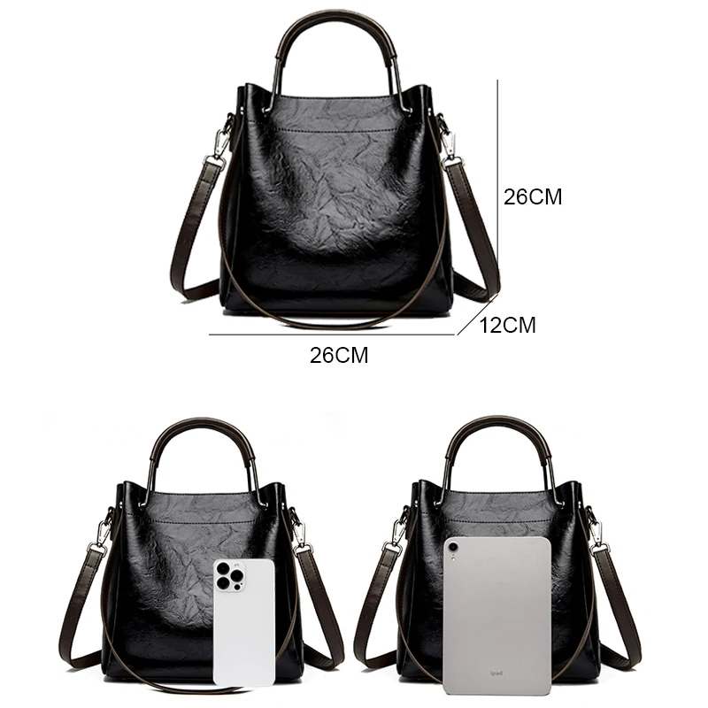 sac fourre tout décontracté en cuir pour femme, sacs à main de luxe, grands sacs initiés, grande capacité, sacs de créateur pour dames, 2024