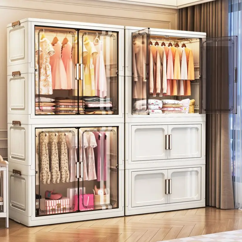 Armoire pliante 70/80cm, organisateur de rangement pliable de grande capacité, organisateur de vêtements Mobile à assemblage facile, couvertures/jouets