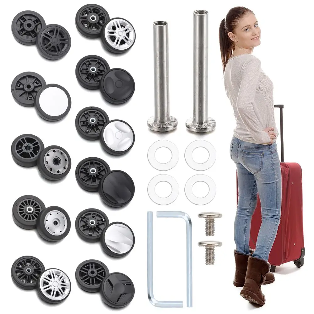 essieux de remplacement avec vis pour bagages de voyage, pièces de valise durables, accessoires