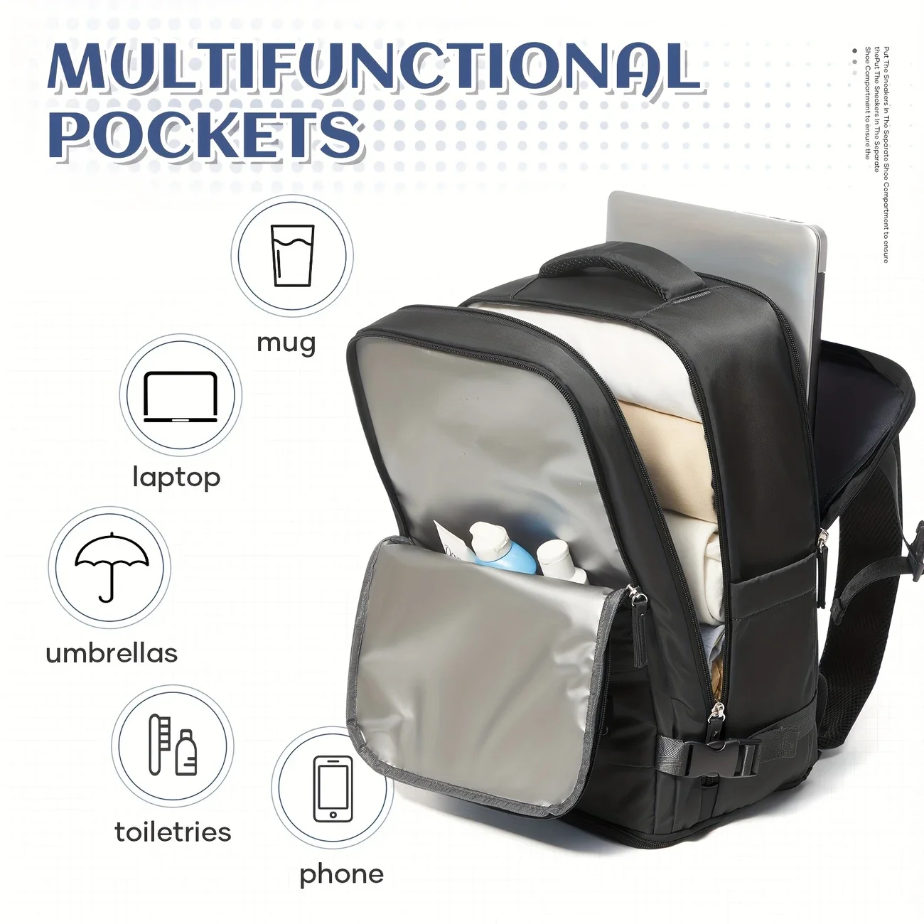 easyjet 45x36x20 sacs de cabine sous le siège sac à dos de voyage, sac à dos à main multi compartiments hommes femmes sac à dos pour ordinateur portable d'affaires