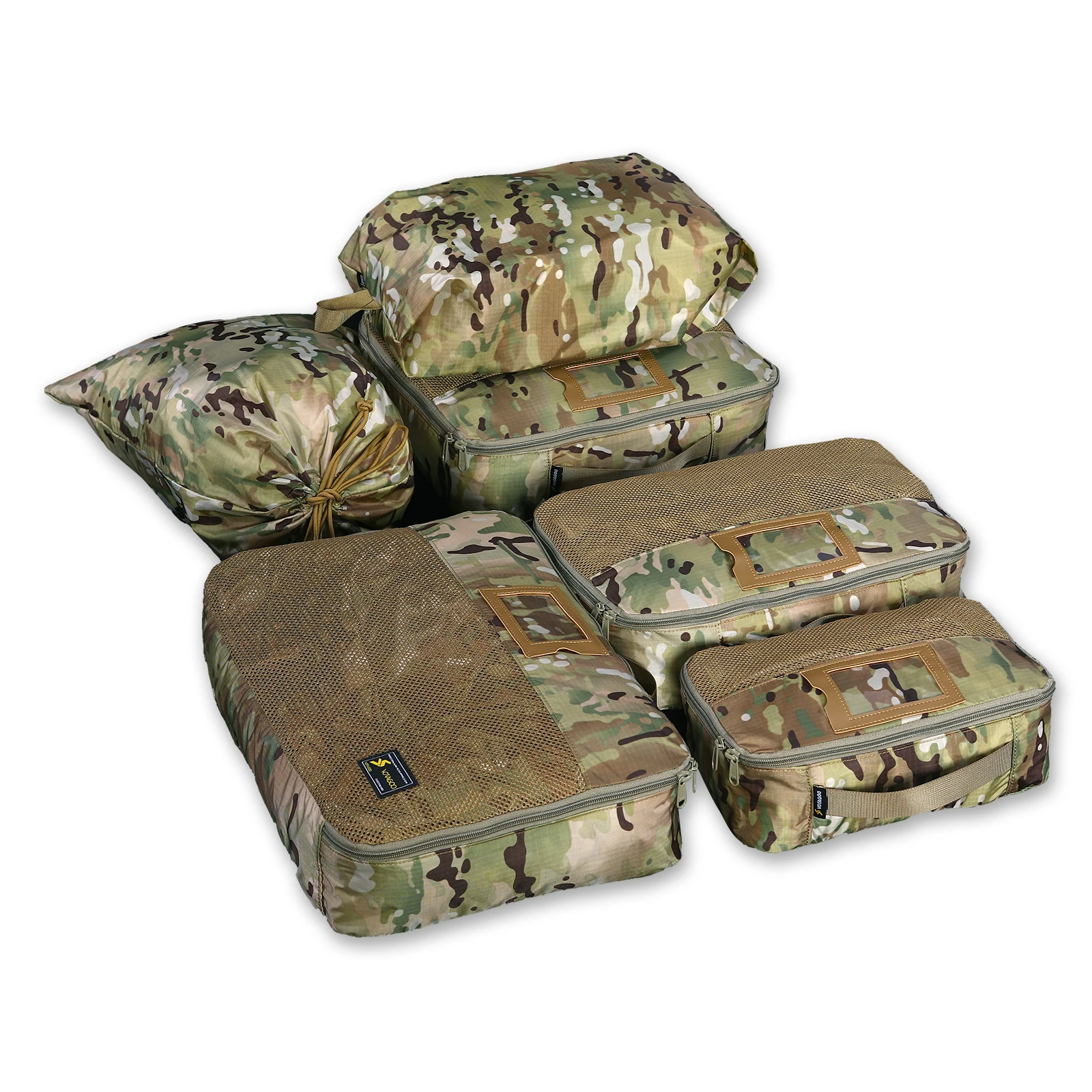 Ensemble d'organisateurs d'équipement tactique, sac intérieur de valise, Cubes d'emballage, sac de rangement d'extension de bagages 6 pièces