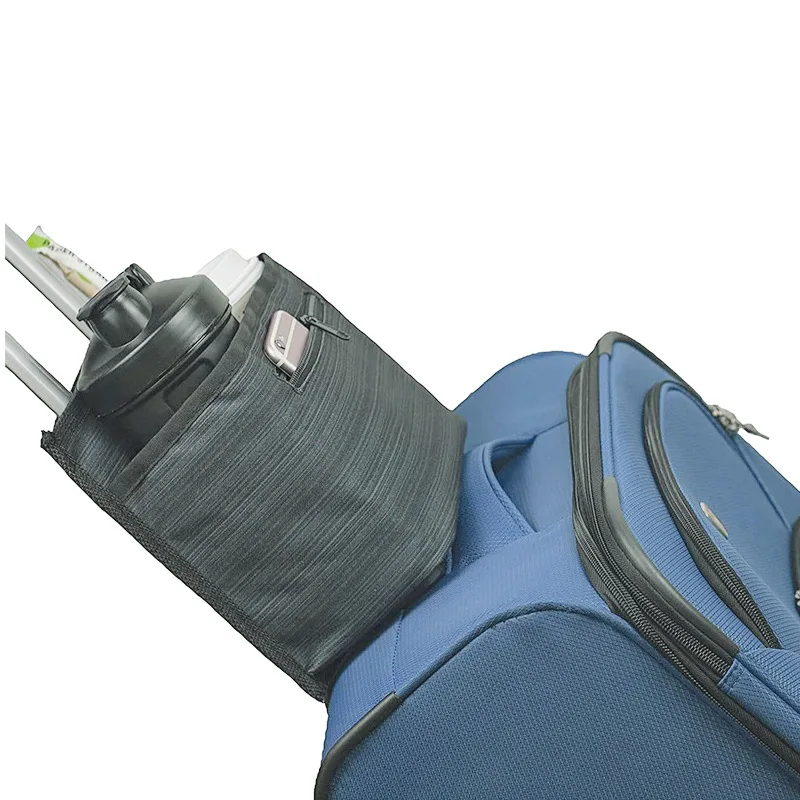 porte gobelet de voyage pour bagages, sac de rangement pour valise à main libre, sac de voyage durable pour boissons, sac à roulettes adapté à toutes les poignées de valise
