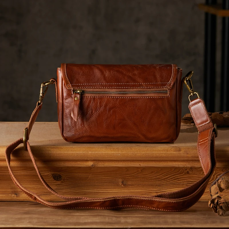 sac messager de bureau en cuir véritable fait à la main pour hommes, couche supérieure en cuir de vachette, sac initié en plein air, sac à bandoulière décontracté