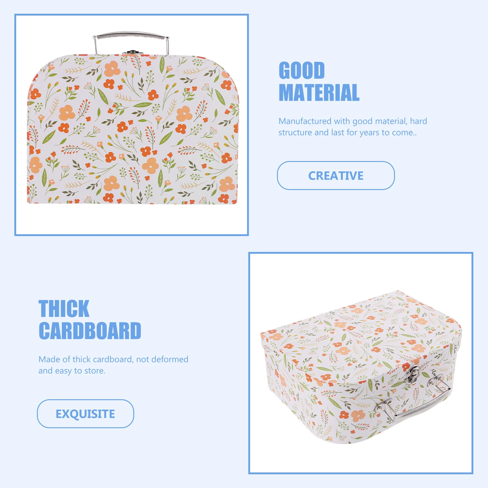 valise de rangement portable pour enfants, boîte de papeterie cadeau, porte jouets pliable, conteneur de fichiers portatif, léger, divers articles