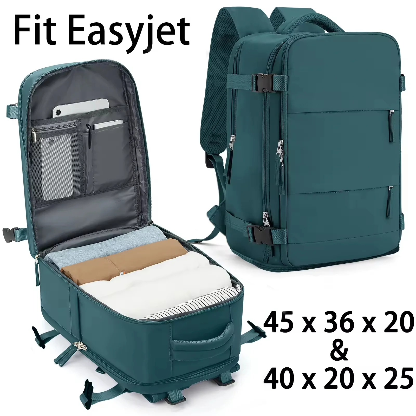 easyjet-sac de cabine pour hommes et femmes, sac à dos de voyage en avion, sac de transport ryanair, sac à dos pour ordinateur portable, taille cabine, 45x36x20, 40x20x25