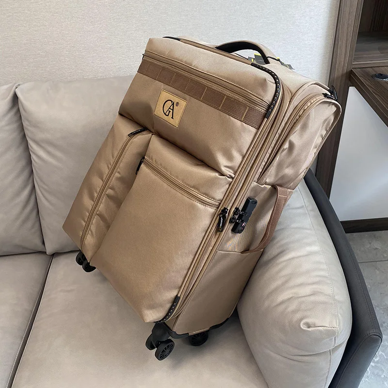 valise d'embarquement silencieuse multifonctionnelle ultra-légère, chiffon oxford 20 ", bagage à tige de traction extensible 24, 20/28