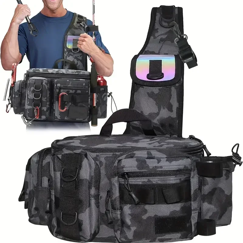 boîte de matériel tactique légère, sac de pêche multifonctionnel, sac à dos de matériel, valise étanche pour la pêche, sacs à bandoulière de taille