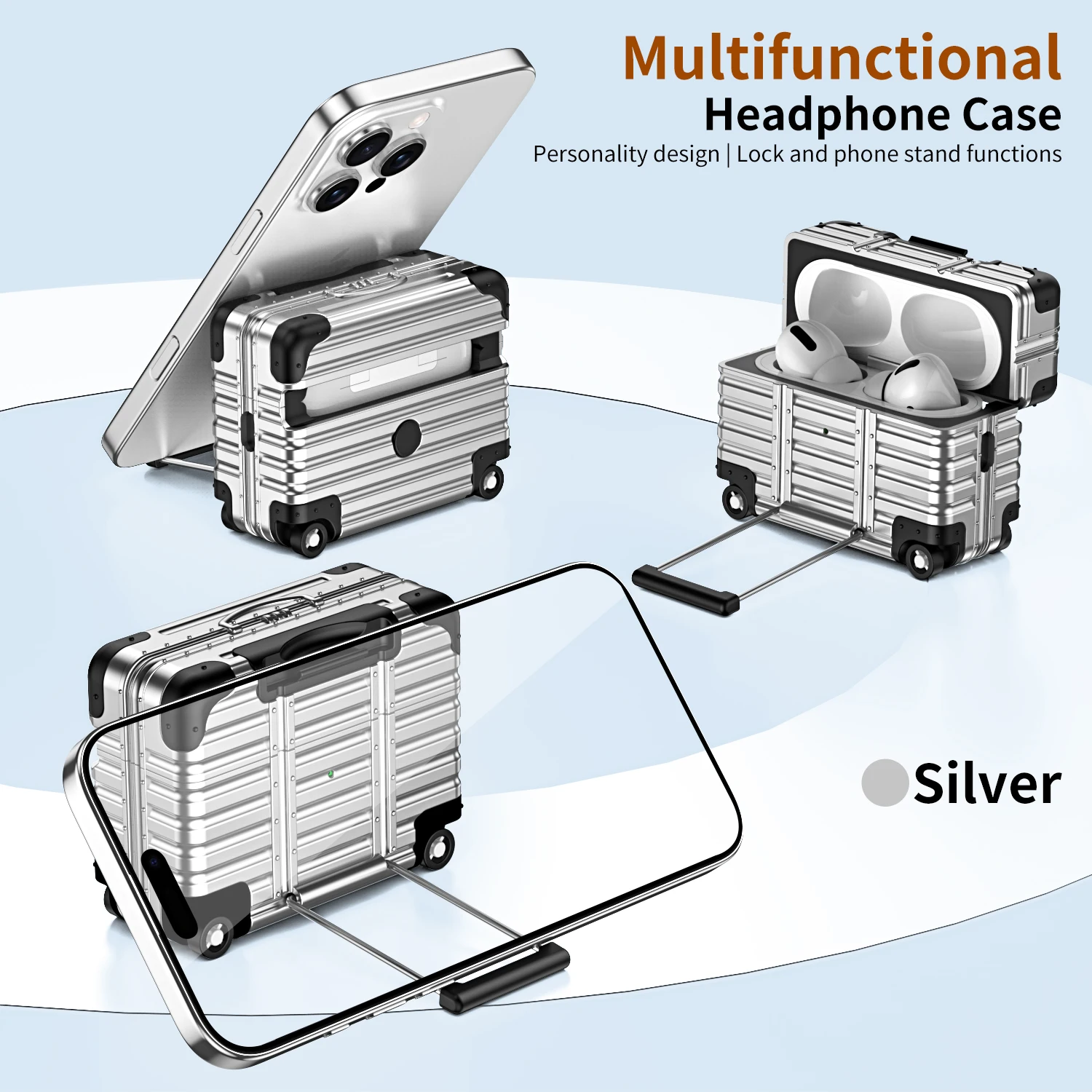 Valise individuelle à la mode pour Airpods 4 3 2 Pro, étui de protection pour bagages tendance pour Airpods1/2/pro2, étui pour écouteurs anti-chute ﻿