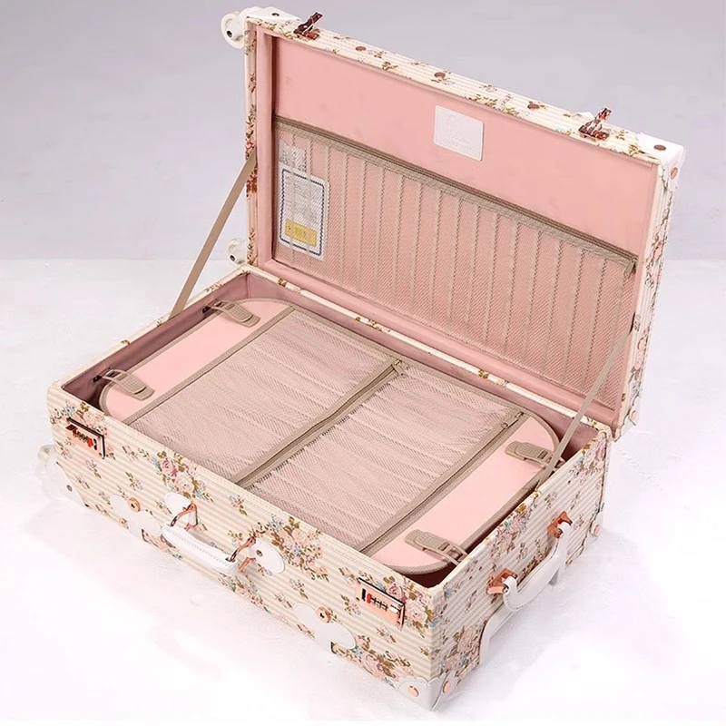 valise à roulettes rétro rose, poinvalise à roulettes silays euses, cabine de voyage 20 pouces, ensemble de 22/24/26/28 pouces