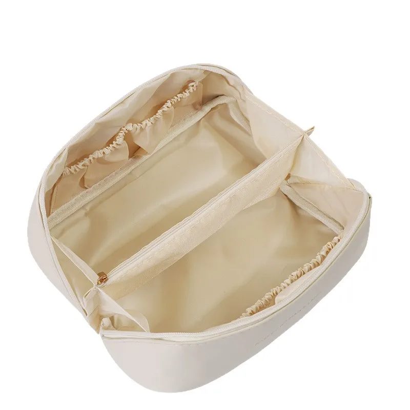 sac à cosmétiques de voyage de grande capacité, taie d'oreiller pour femmes, trousse de maquillage, sac de rangement de toilette, sac portable de luxe en forme de cube en pu