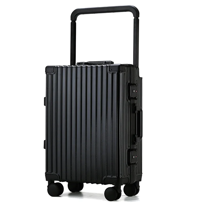 Valise de voyage à poignée large, cadre en aluminium, boîte d'embarquement à bagages, valise à roulettes, affaires, grande capacité, 20 po, 24 po, 26 po