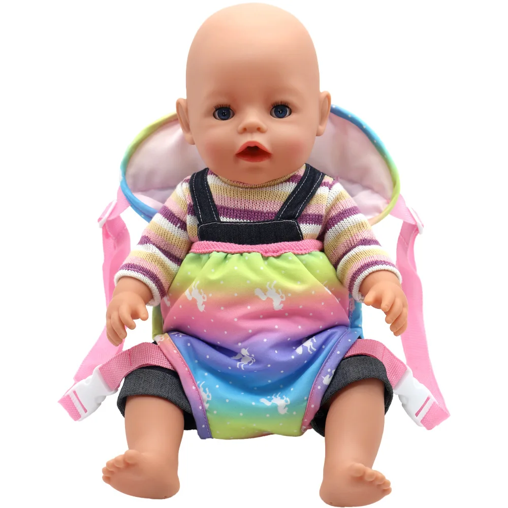 sac à dos de poupée pour poupées de 43cm, mini sac de transport, costume pour bébé né, adapté aux poupées de 18 pouces, cadeau d'anniversaire pour fille