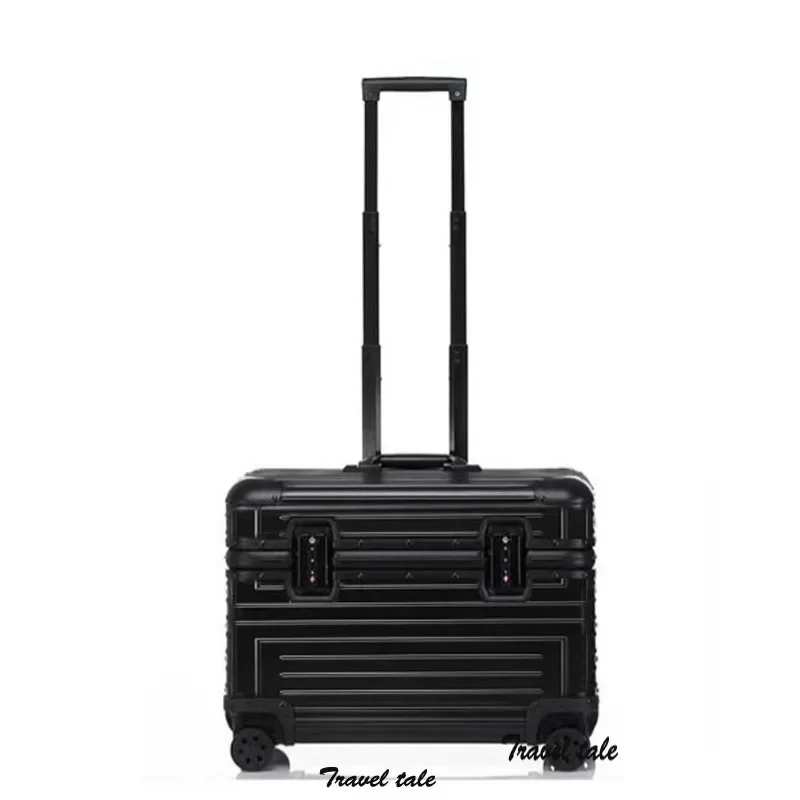 18 "22" pouces 100% valise pilote de cabine en aluminium bagage à roulettes sur chariot