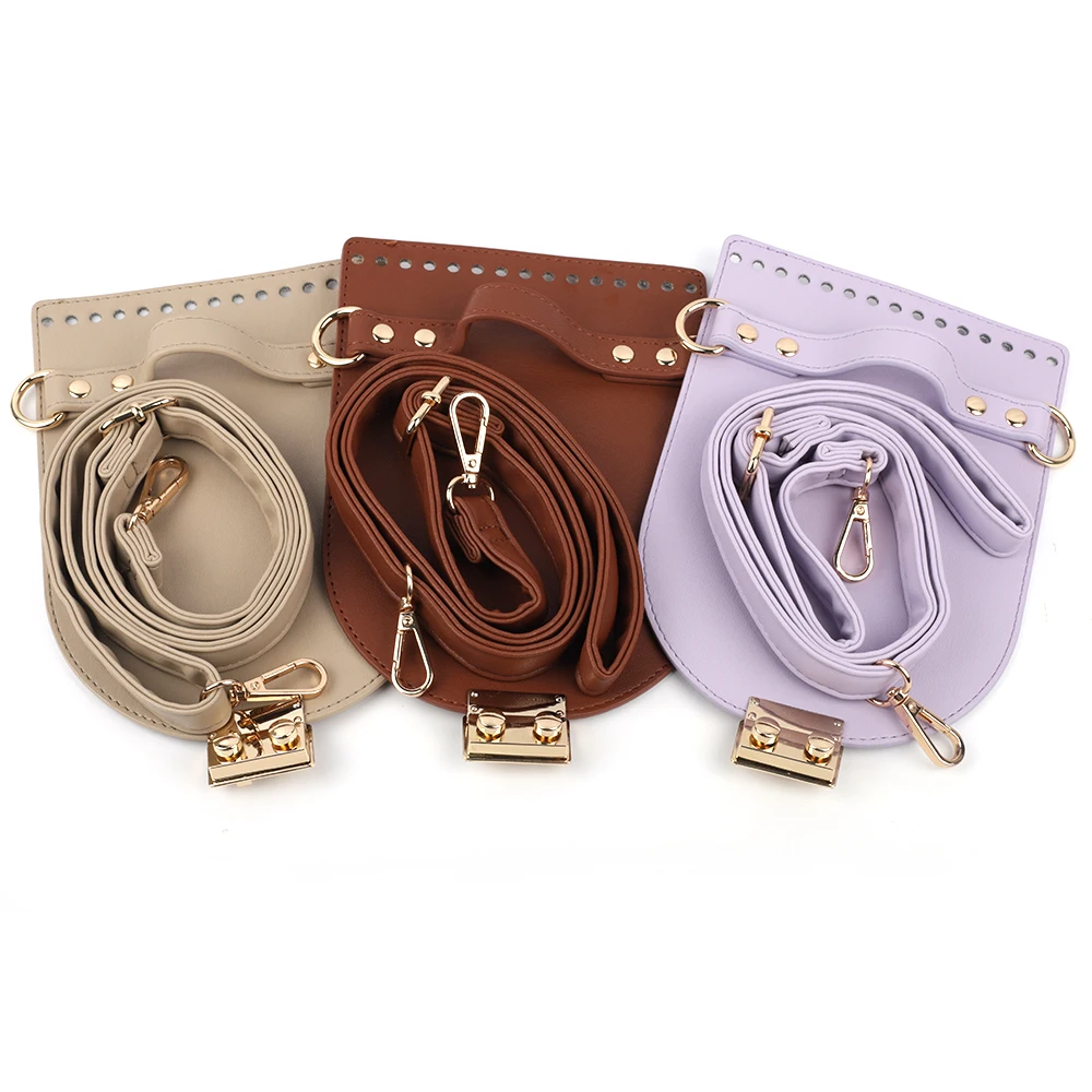 sac à main en cuir fait à la main, ensemble de fabrication de sacs, bas avec matériel, sangle d'épaule, couverture à rabat pour femmes, accessoires de sac à dos diy