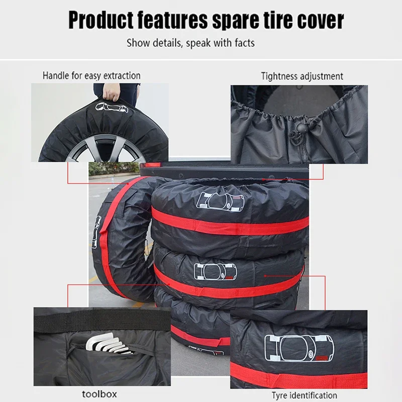 sacs de rangement de pneus, anti poussière, étanche, s/l, housse universelle de rechange pour voiture, protection de roue de véhicule en polyester, sacs de roue portables