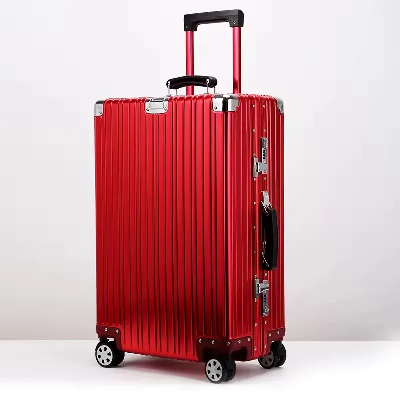 valise de voyage luxueuse en alliage d'aluminium magnésium, nouveau style, roue muette de haute qualité, chariot à bagages roulants de 20/24/26/29 pouces