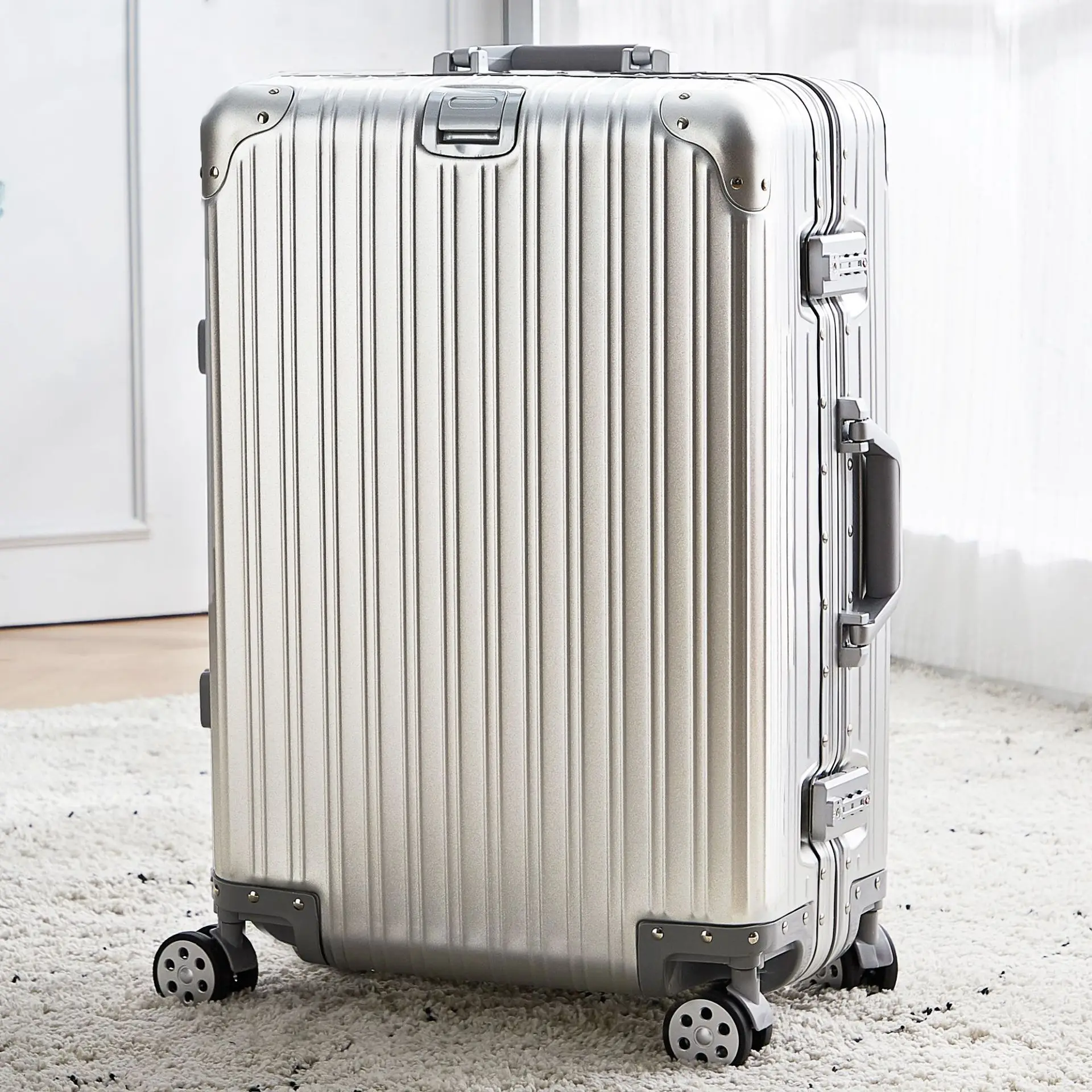 valise de voyage en alliage d'aluminium et de magnésium 100%, bagage roulant de haute qualité, chariot de 20/24/26/29 pouces, valise de cabine à main