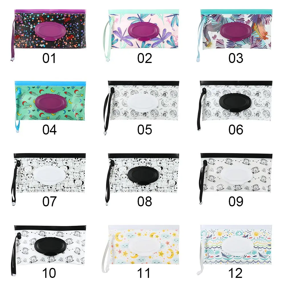Étui de transport utile à la mode, produit portable pour bébé, couvercle rabattable, pochette cosmétique, boîte à mouchoirs, sac de lingettes humides, accessoires de poussette