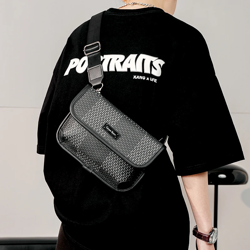 Homme de luxe enveloppe pochette sac à main décontracté épaule sacs à bandoulière Cool rue garçons haute qualité cartables marque de mode Bolsas
