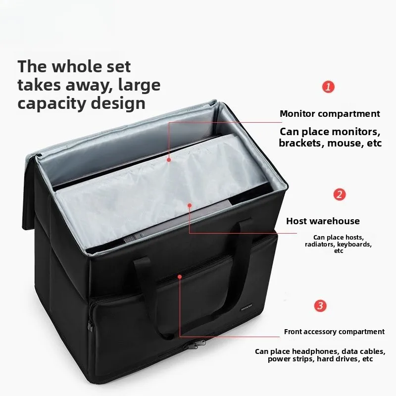 sacs pour ordinateur portable, rangement pour ordinateur de bureau, hôte de bagages, moniteur 24 pouces 27 pouces, charter pour ordinateur, boîtier de chariot amovible