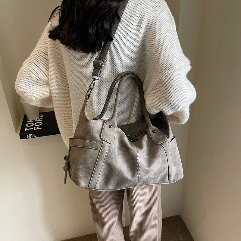 sacs à main en cuir pu pour femmes, design rétro, initié, tendance de la mode, grand sac à ati elles, fourre tout à bandoulière