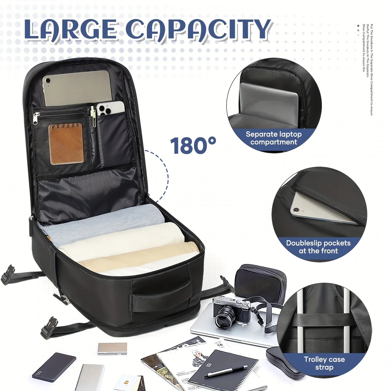 easyjet 45x36x20 sacs de cabine sous le siège sac à dos de voyage, sac à dos à main multi compartiments hommes femmes sac à dos pour ordinateur portable d'affaires