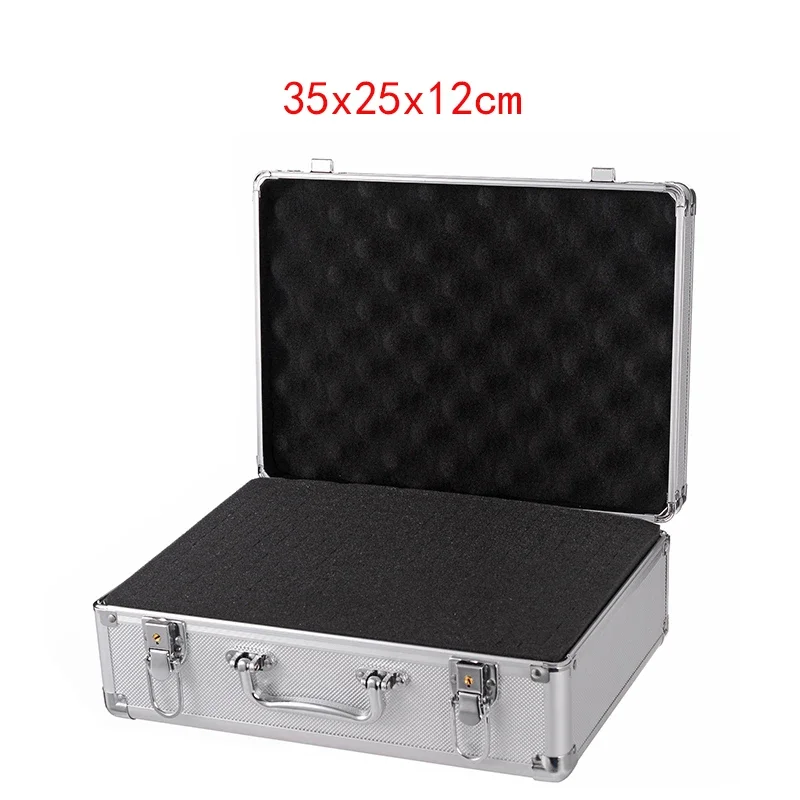boîte à outils portable en aluminium, équipement de sécurité, boîte à outils, mallette à instruments, boîte de rangement, valise, étui résistant aux chocs avec éponge