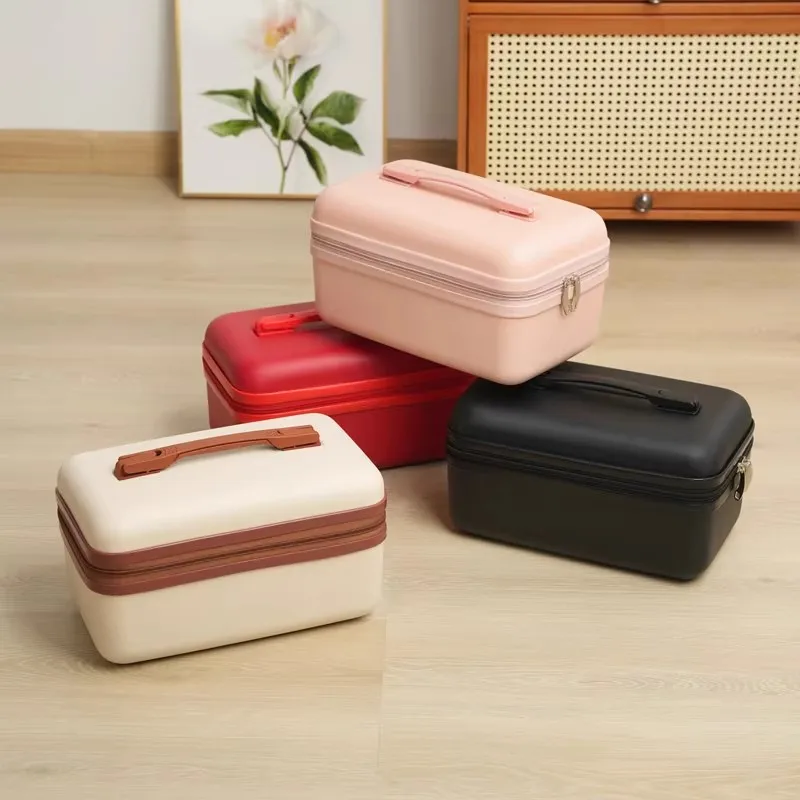 valise portable de 16 pouces, petit sac de maquillage portable léger, valise de rangement, petite valise en cuir, voyage d'embarquement ﻿